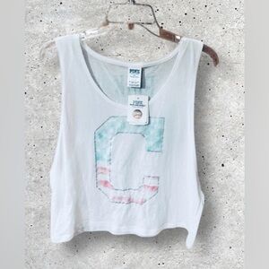NWT PINK VS MLB Cleveland Indians Cropped Tank Top